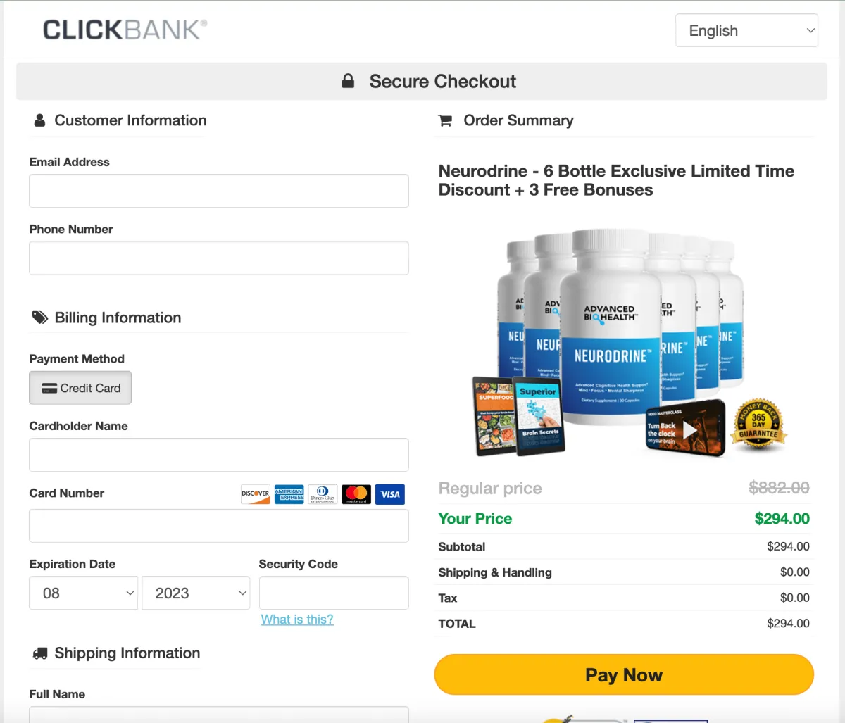 Neurodrine ingredients